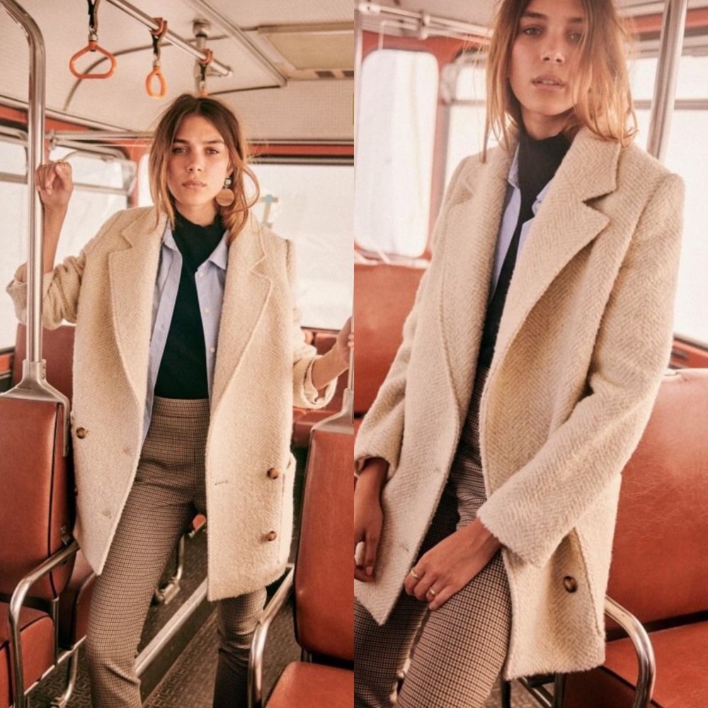 Sezane Harper ecru Coat size UK 42 / US 10 No Tags as I wore once.